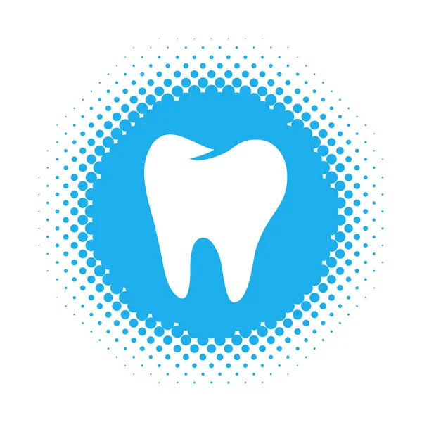 Ícone de dente na forma redonda meio-tom —  Vetores de Stock