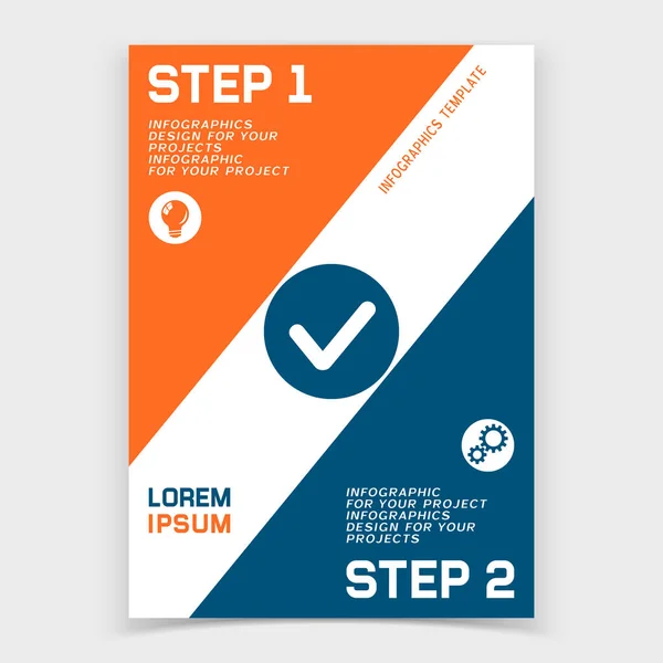 Εξώφυλλο φυλλαδίου ή σχεδίαση banner ιστού με αριθμημένα βήματα — Διανυσματικό Αρχείο