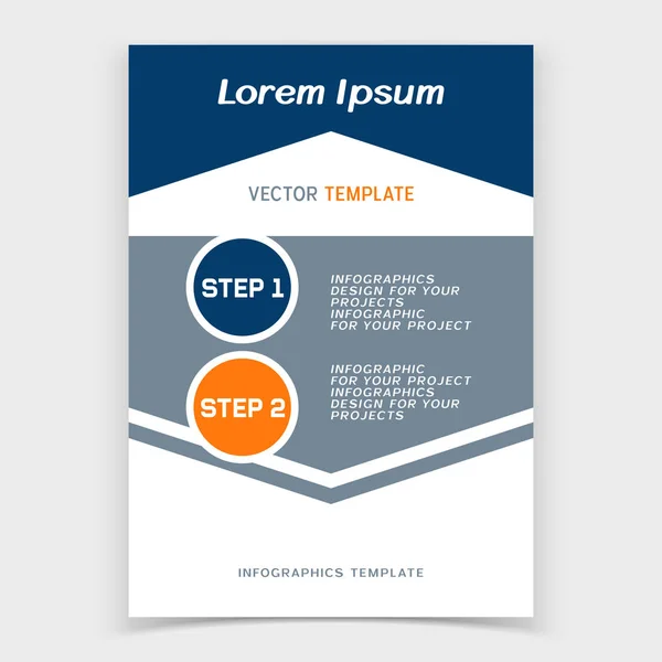Capa de brochura ou desenho de banner web com passos numerados —  Vetores de Stock