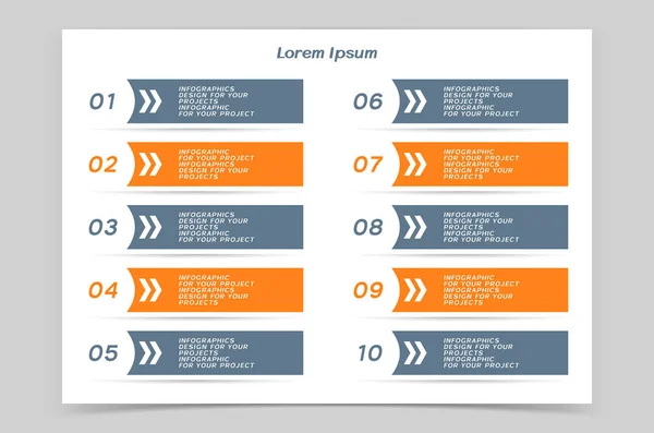 Infographic tabel of web banner ontwerp met genummerde stappen — Stockvector