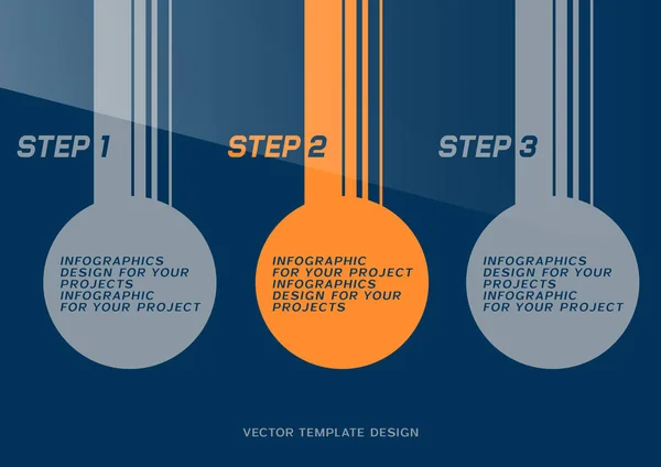 Broschüren-Cover oder Web-Banner-Design mit nummerierten Schritten — Stockvektor