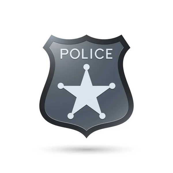 Badge de police isolé sur blanc — Image vectorielle