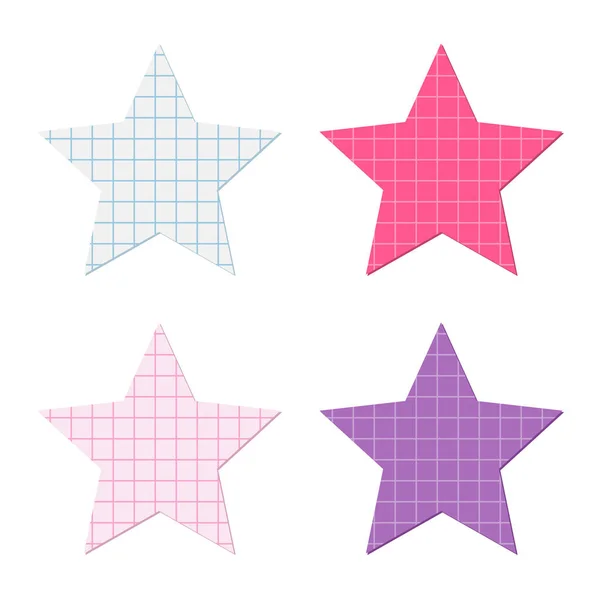 Hvězdný Tvar Vystřižený Čtvercového Grafického Papíru Vektorová Ilustrace — Stockový vektor