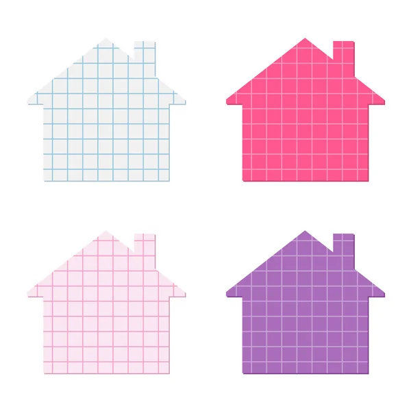 Husformer Skurna Kvadratiska Diagrampapper Vektorillustration — Stock vektor