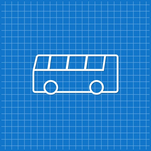 Blue Banner Bus Icon Vector Illustration — Stock Vector