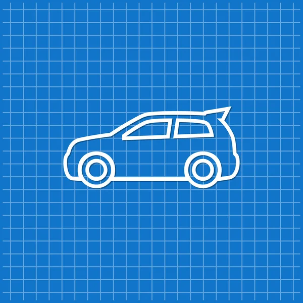 Bandiera Blu Con Icona Dell Auto Illustrazione Vettoriale — Vettoriale Stock