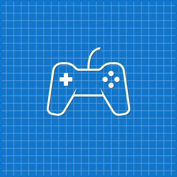 Blue Banner Game Pad Icon Vector Illustration — Stock Vector