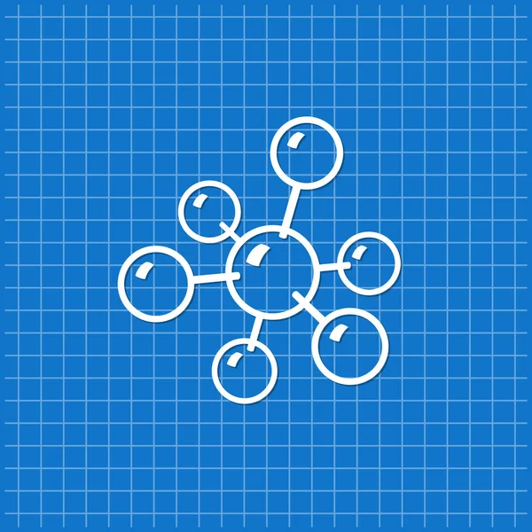 Синій Банер Піктограмою Молекулярної Моделі Векторні Ілюстрації — стоковий вектор