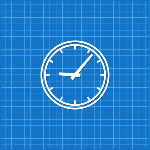 時計のアイコンと青のバナー ベクターイラスト — ストックベクタ
