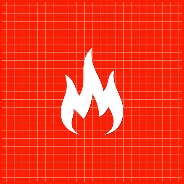 Bandera Naranja Roja Con Icono Fuego Ilustración Vectorial — Vector de stock