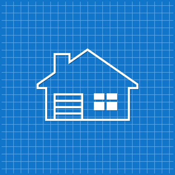 Banner Azul Con Icono Casa Ilustración Vectorial — Vector de stock