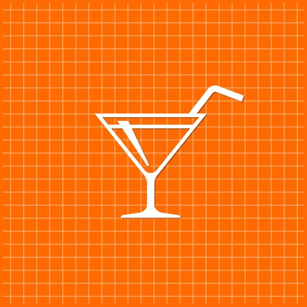Keltainen Banneri Cocktail Kuvakkeella Vektoriesimerkki — vektorikuva