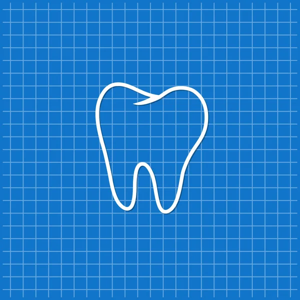 Blue Banner Molar Tooth Icon Vector Illustration — Stock Vector