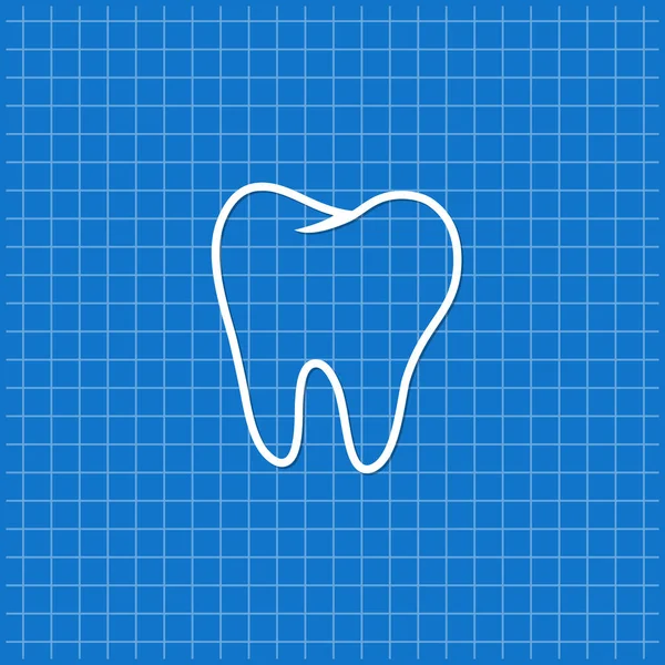 Banner Azul Con Icono Diente Molar Ilustración Vectorial — Archivo Imágenes Vectoriales