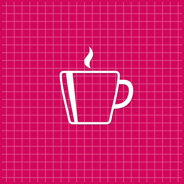 Banner Rojo Con Taza Icono Ilustración Vectorial — Vector de stock