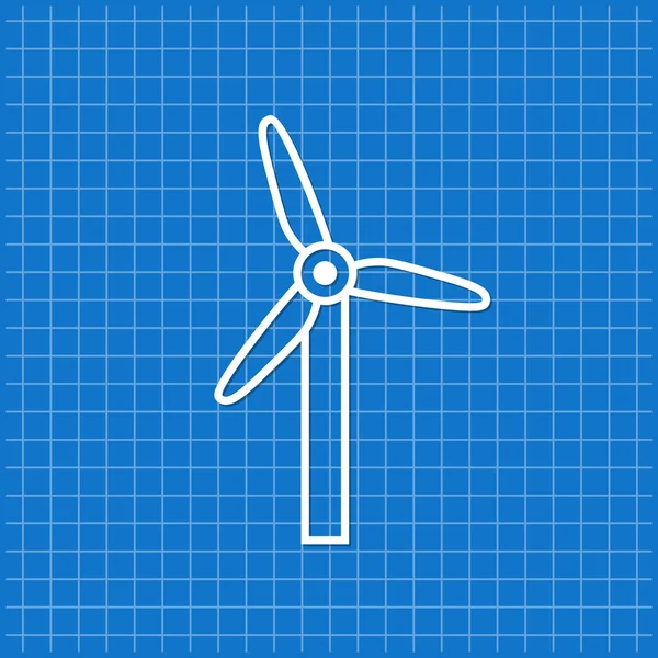 Blue Banner Windmill Icon Vector Illustration — Stock Vector