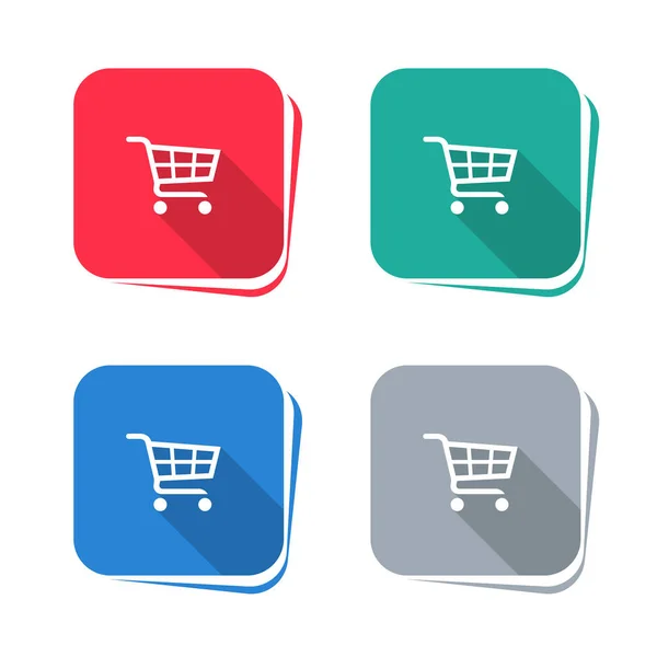 Shopping Cart Icon Square Button Vector Illustration — Stock Vector