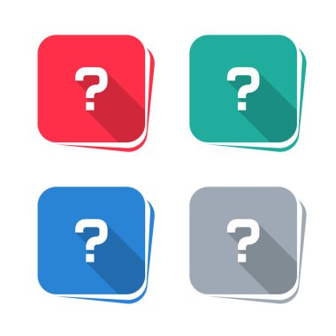 Kare düğmedeki soru işareti. Vektör illüstrasyonu