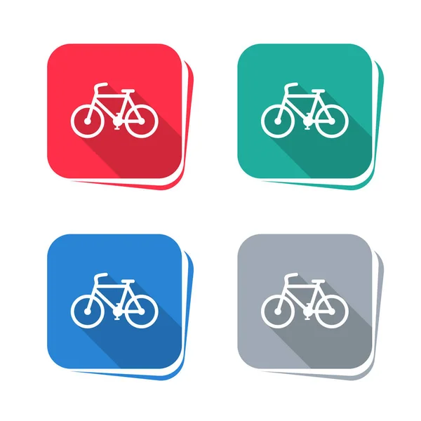 Fahrrad Symbol Auf Quadratischem Knopf Vektorillustration — Stockvektor