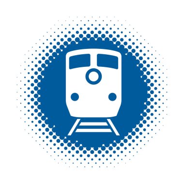 Yarım ton şeklindeki tren ikonu. Vektör illüstrasyonu
