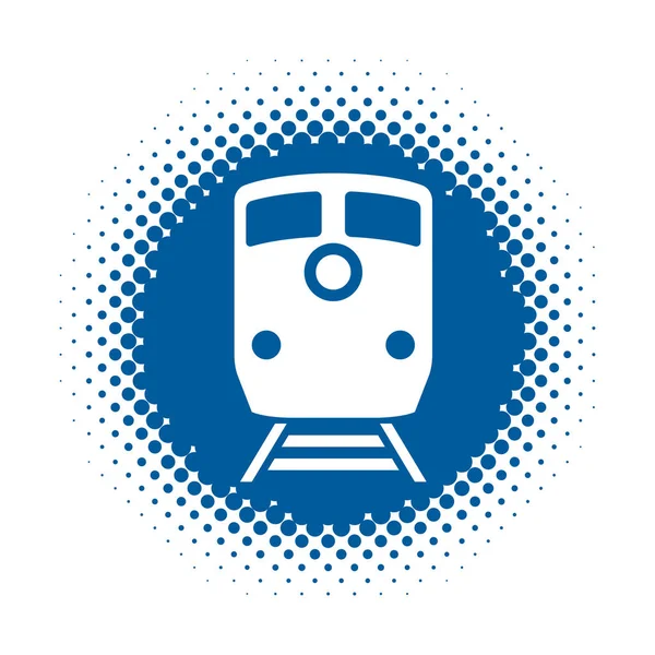 Train Icon Halftone Shape Vector Illustration — Stock Vector