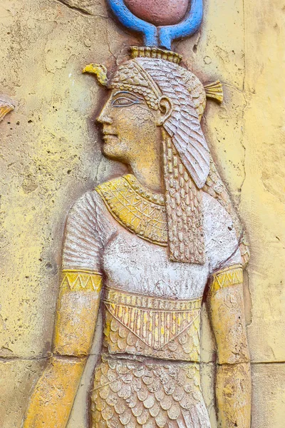 Κοντινό κομμάτι της αιγυπτιακής ζωγραφικής τοίχου — Φωτογραφία Αρχείου