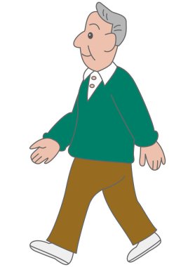 Yaşlı bir adam yürüyüşe çıktı.