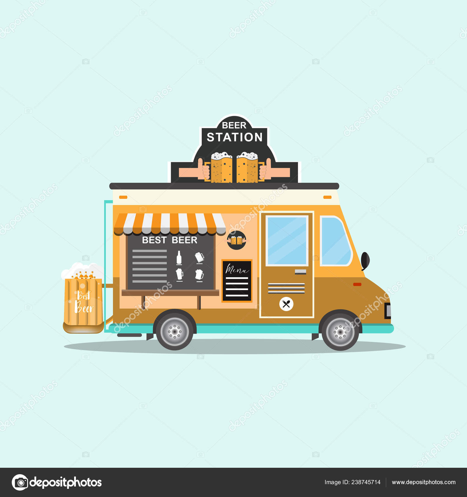 Food Truck Street Good Beer Truck Festival Truck Concept Vector Stock  Vector Image by ©Isarapic #238745714
