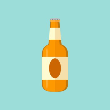 glass of beer mug and bottle flat icon design, vector illustration