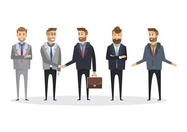 Personaje Hombres Trabajo Equipo Business People Ilustración Vectorial Personaje Dibujos — Vector de stock