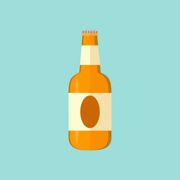 Vaso Taza Cerveza Botella Plana Icono Diseño Vector Ilustración — Vector de stock