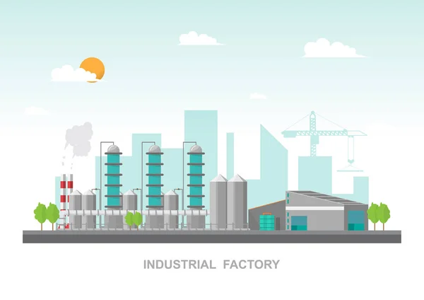 스타일에 공장입니다 그리고 건물의 그림입니다 스타일 개념입니다 — 스톡 벡터