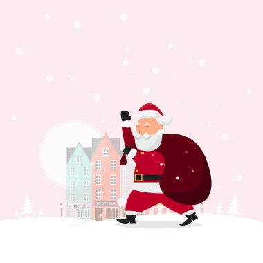 sevimli Noel Baba karakterleri farklı duygular içinde. Komik karikatür Noel ve yeni yıl için. vektör çizim