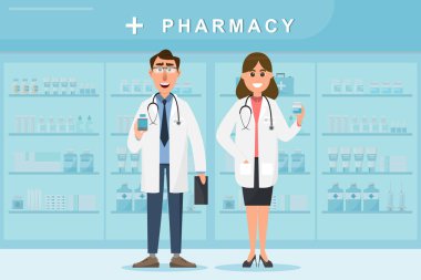 sayaç doktor ve hemşire ile eczane