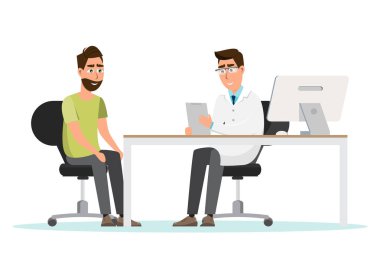 tıbbi kavram. hastane iç odasında doktor ve hasta