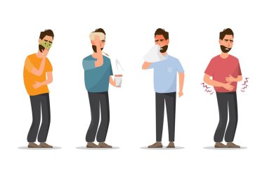 Hasta insanlar kötü hissediyorum set, baş ağrısı, soğuk olan, sezon