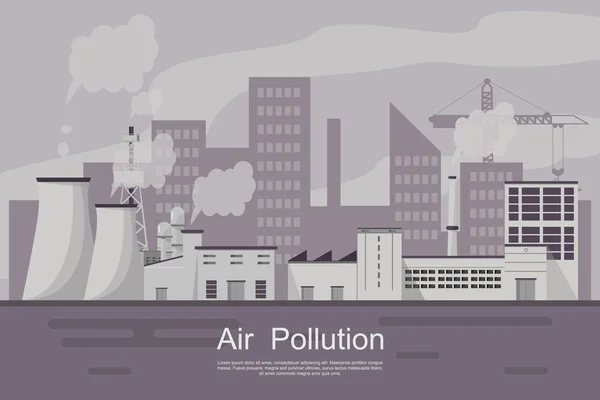 工厂和管道污染的城市. — 图库矢量图片