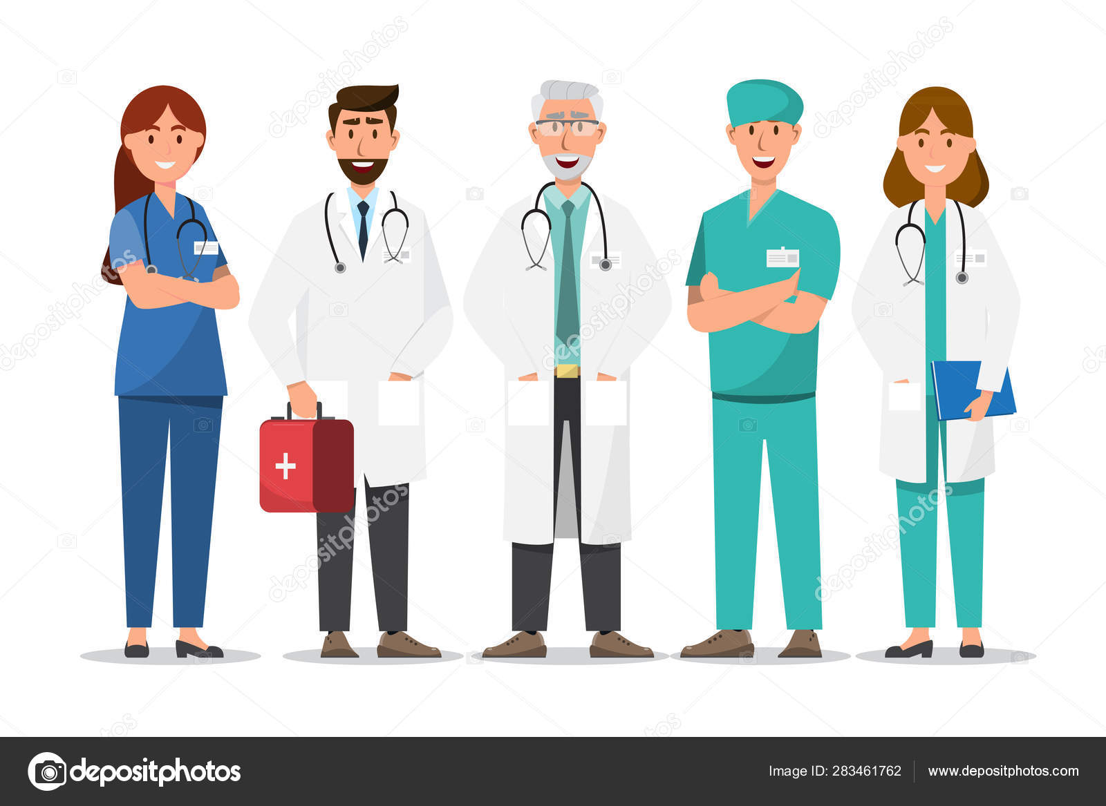 Set of doctor cartoon characters. Medical staff team concept in Stock  Vector Image by ©Isarapic #283461762