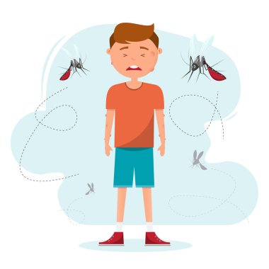 Sivrisinek bir sürü Bir çocuk ısırır