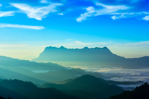 Landscape Sunrise Mountain Doi Luang Chiang Dao Chiangmai Thailand — Stock Photo, Image