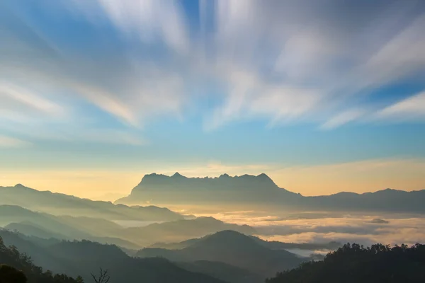Landscape Sunrise Mountain Doi Luang Chiang Dao Chiangmai Thailand — Stock Photo, Image