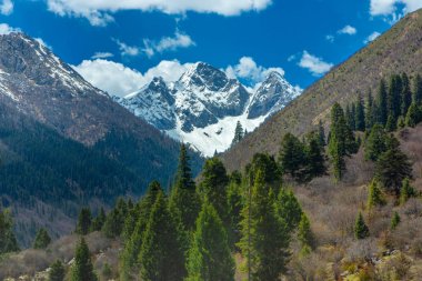 Dagu Glacier Milli Parkı güzel manzara kar dağ görünümü, Chengdu, Çin