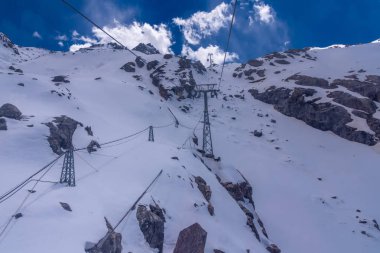Dagu Glacier Milli Parkı güzel manzara kar dağ görünümü, Chengdu, Çin