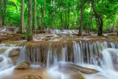 Tropikal Yağmur ormanlarında Şelale ,Pa Wai Şelalesi,Tak Province, Tayland