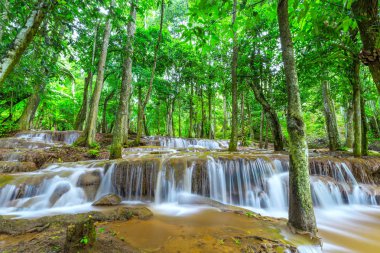Tropikal Yağmur ormanlarında Şelale ,Pa Wai Şelalesi,Tak Province, Tayland