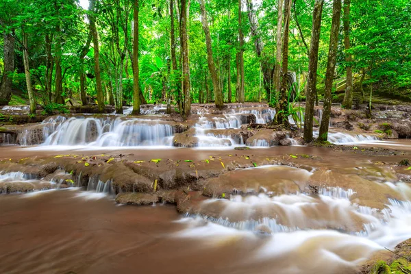 Cascada Bosque Tropical Lluvioso Cascada Wai Provincia Tak Tailandia — Foto de Stock
