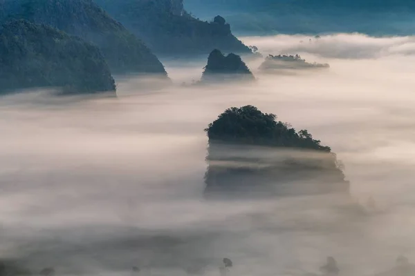 Vistas Montaña Hermosa Niebla Del Parque Nacional Phu Langka Tailandia — Foto de Stock
