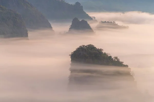 Vue Sur Montagne Belle Brume Parc National Phu Langka Thaïlande — Photo