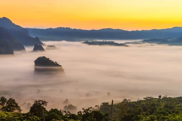 Vue Sur Montagne Belle Brume Parc National Phu Langka Thaïlande — Photo