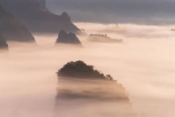 Vistas Montaña Hermosa Niebla Del Parque Nacional Phu Langka Tailandia — Foto de Stock